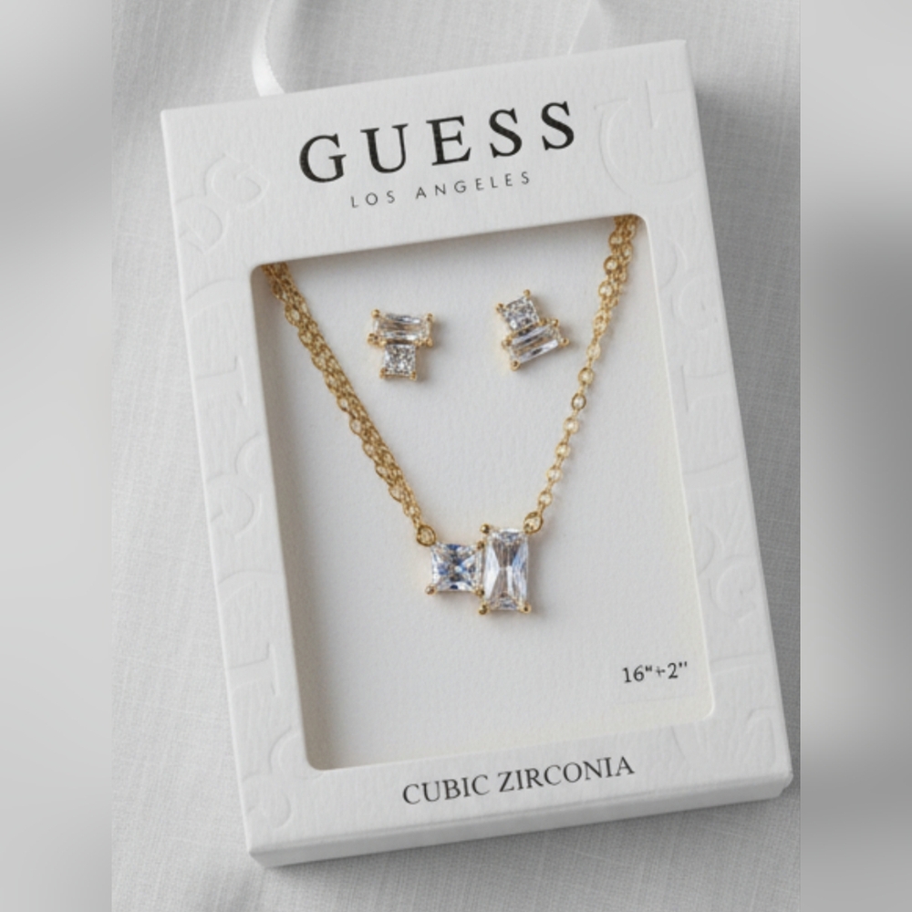 GUESS Gold Necklace with Silver Accents